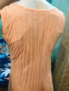 Elegant Peach &amp; Silver Gown