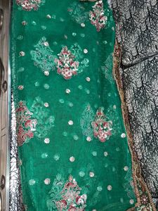 Green Embroidered Dupatta