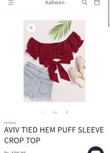 Red crop top with back tie