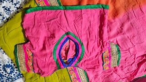 Multicolour Saree With Blouse