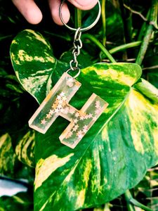 Initial 'H' Resin Keychain