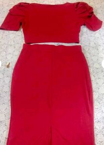 Women&#39;s Beautiful Red Co-ord Set