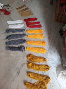 Set of 2 Colorful Silk Macrame Craft Bundle