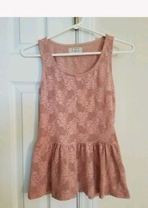 Zara Peach Beautiful Lace Top