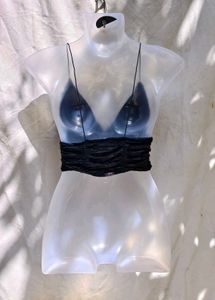 279. Black Crisscross Crop Top