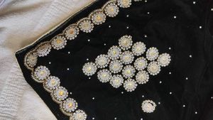 Elegant Black Velvet Saree