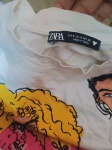 Graphic Print Tee with Faces