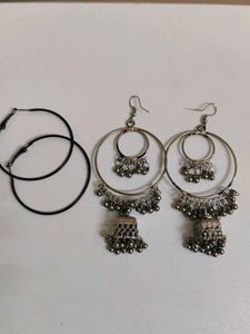 Hoop & Jhumka Earring Set