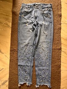Zara Bead Work Denim Jeans👖