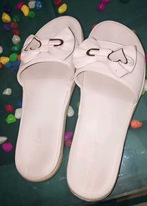 Cute White Bow Slides🤍Don&#39;t Miss