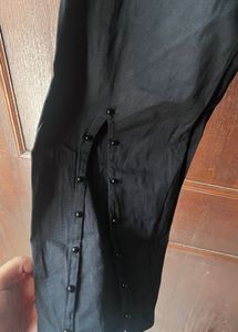 Black Slit Pants