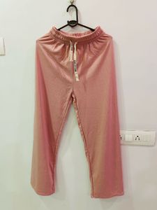 Pink Ribbed Knit Lounge Pants