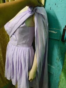 Lavender One-Shoulder Mini Dress