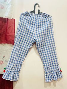 Gingham Frill Trendy Pant
