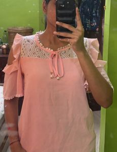 Peach Lace Top