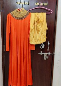 Orange Anarkali Kurta Set 🧡