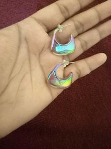 Iridescent Baguette Earrings/ Designer Rainbow