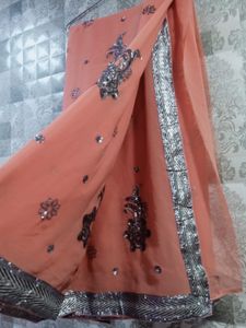 Heavy Embroidery saree 🧡🧡