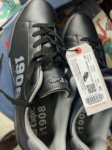 AUTHENTIC LEE COOPER 1908 LACE UP BLACK SNEAKERS