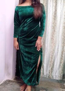 Bodycon Green Velvet Dress