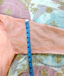 Peach Kurta Set With Garara