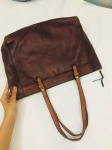 Fossil Leather Tote Bag