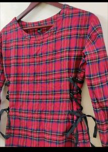 Red Plaid Mini Dress