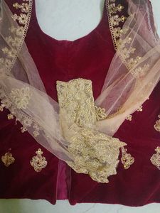 Maroon Embroidery Lehanga And Blouse