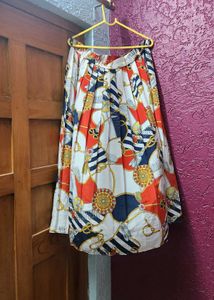 Patterned Midi Skirt