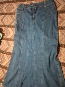 Faded Blue Mermaid Denim Skirt