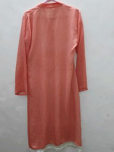 🌸 Designer Peach Party Wear Kurta with Inner 🌸