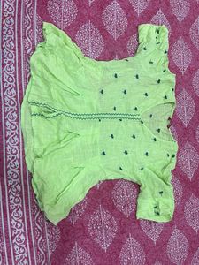 Lime Green Embroidered Top
