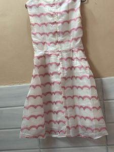 White &amp; Pink Patterned Dress