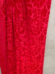 Velvet Shaneel Tomato Red Fabric