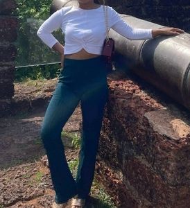 Saakaa Mid Raise Bootcut Pants