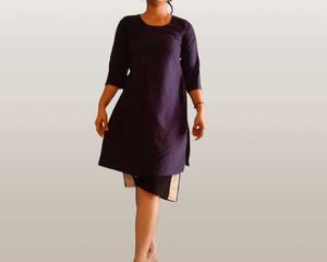 Dark Blue Cotton Kurti
