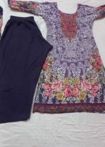 Dark Purple Pakistani Lawn Suit