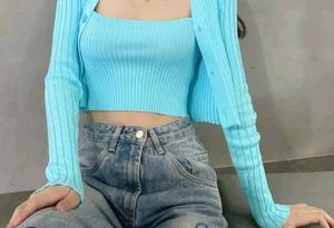 Full Sleeves Cyan Colour Top
