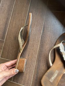 Thong  Sandals With Stone Work