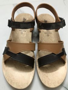 Comfortable Brown Leather Sandals - Size 4