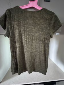 Olive Green Knotted Tee