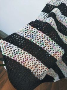 Black And White Crochet Top