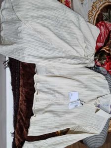 Beige Shirt skirt co ord set