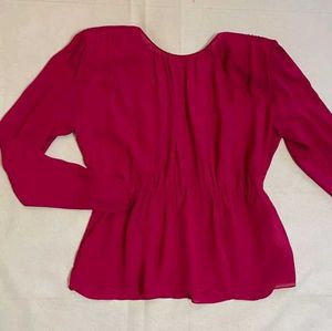 ZARA NWT SEMI-SHEER BLOUSE WITH SHOULDER OPEN BACK