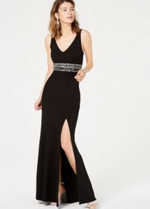 Elegant Black Rhinestone Dress Back Net