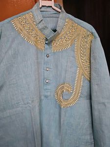 Blue Embroidered Kurta