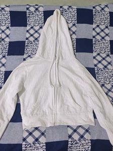 White Zip-Up Hoodie