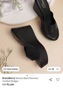 DressBerry Black Shimmer Wedges