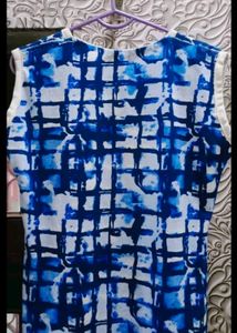 Blue &amp; White Sleeveless Top