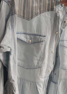 Zara Lightwashed Denim Shirt Aka Jacket